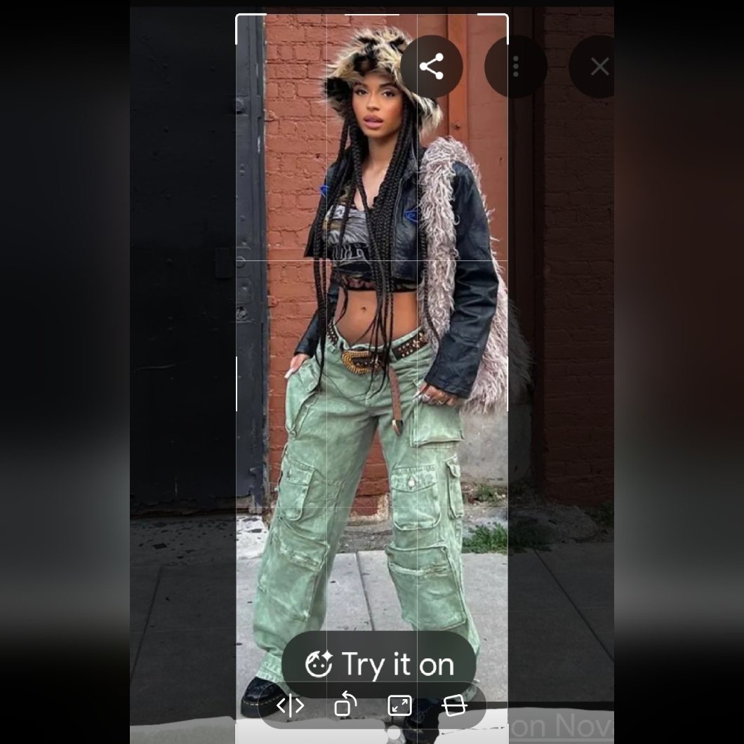 Machine Women's Vintage Cargo Crop Jeans In Olive Htf Sz Waist 30